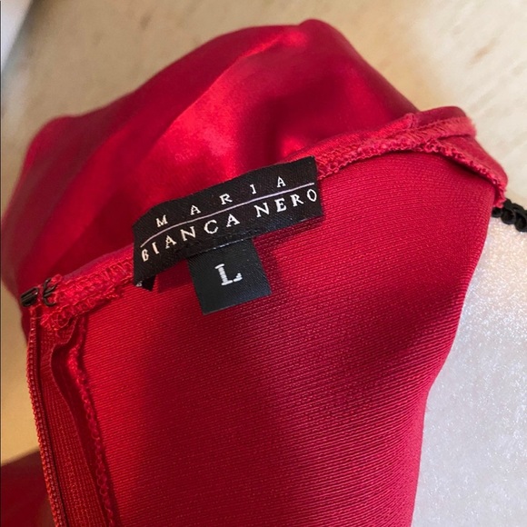 Maria Bianca Nero satin sheath pencil dress. - Picture 8 of 9